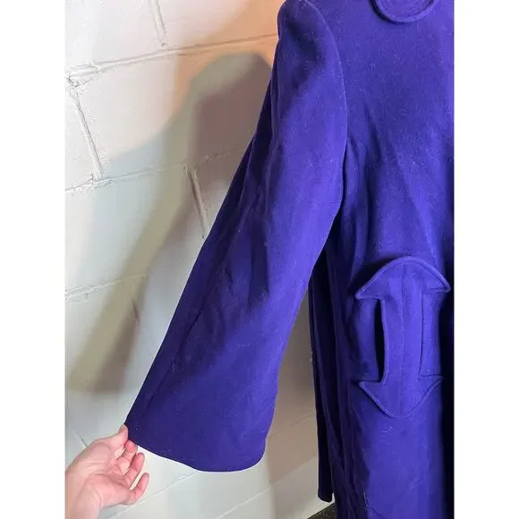 swing coat felted wool peter pan collar purple 1950s - Picture 5 of 9